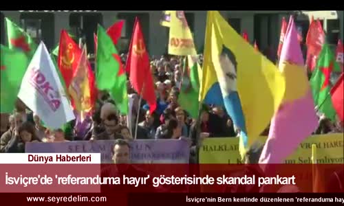 İsviçre'de 'referanduma hayır' gösterisinde skandal pankart