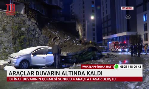 ARAÇLAR DUVARIN ALTINDA KALDI 
