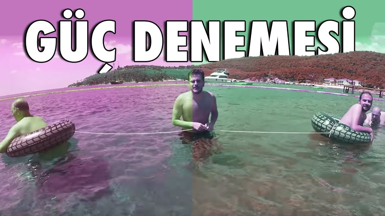 Güç Gösterisi - Denizde Yüzerek Kim Kimi Çekebilecek - Oha Diyorum