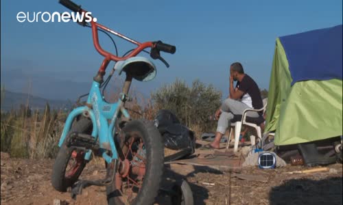 Sakız Adası'nda Göçmen Protestosu