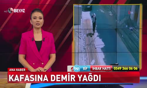 Kafasına demir yağdı!