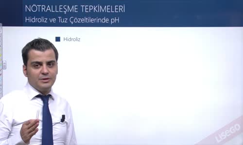 EBA KİMYA LİSE -  SULU ÇÖZELTİ DENGELERİ - NÖTRALLEŞME REAKSİYONLARI - HİDROLİZ VE TUZ ÇÖZELTİLERİNDE pH