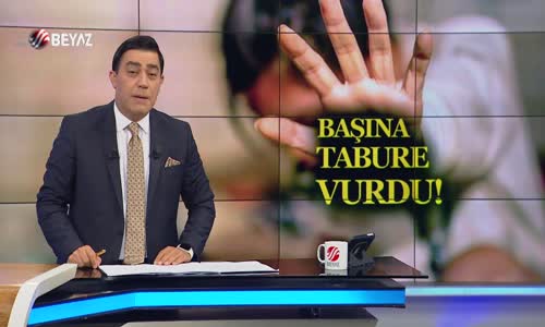 Karısının başına tabure ile vurdu!