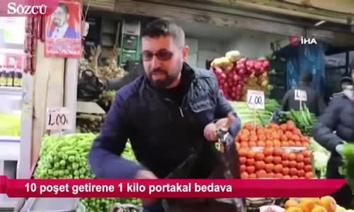 On poşet getirene  1 kg portakal bedava