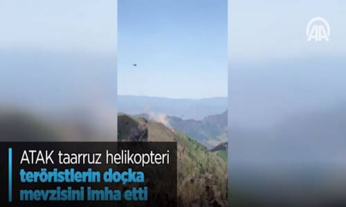 ATAK Taarruz Helikopteri Teröristlerin Doçka Mevzisini İmha Etti
