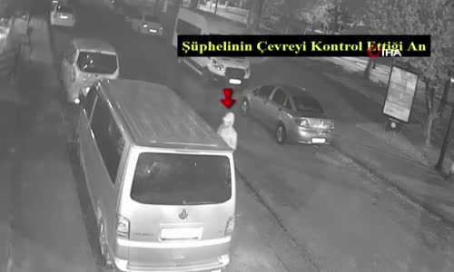 Park halindeki araçtan hırsızlık anları güvenlik kamerasında 