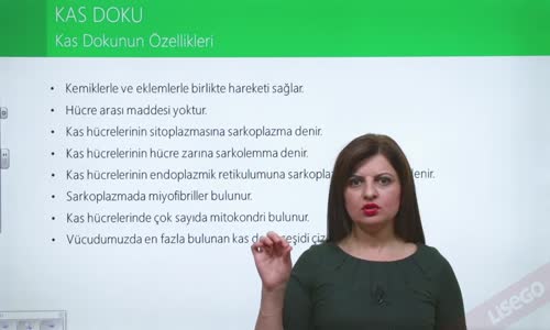 EBA BİYOLOJİ LİSE - DESTEK VE HAREKET SİSTEMİ; KIKIRDAK DOKU VE KAS DOKU - KAS DOKU VE ÇEŞİTLERİ