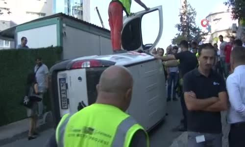 İstanbul’da ilginç kaza kamerada