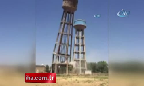 50 Yıllık Su Kulesinin Yıkılma Anı Kamerada