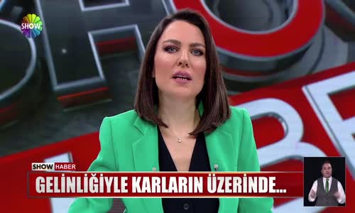 Palandöken'de gelinlikle kaydı! 