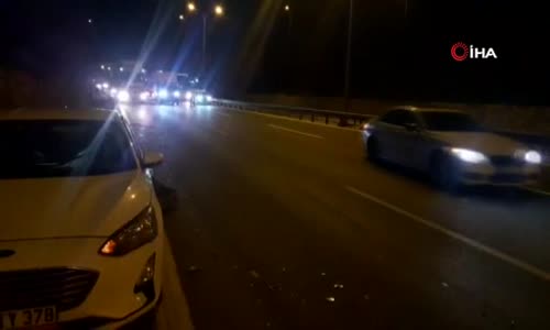 TEM’de 4 aracın Karıştığı Zincirleme Kazada Tır Sürücüsü Olay Yerinden Kaçtı 