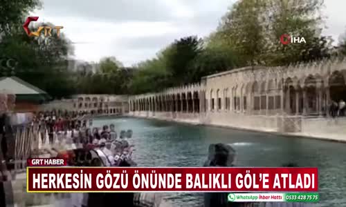 HERKESİN GÖZÜ ÖNÜNDE BALIKLI GÖL’E ATLADI