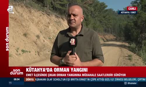 Emet'te çıkan orman yangınına müdahale devam ediyor