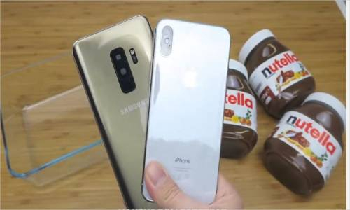 Iphone X -  Samsung Galaxy S9 Plus Nutella İle Sağlamlık Testi # 110