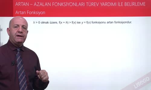 EBA MATEMATİK 2  LİSE 4 TÜREV- ARTAN FONKSİYON