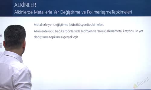 EBA KİMYA LİSE - HİDROKARBONLAR - ALKİNLER (ASETİLENLER) - ALKİNLERDE METALLERLE YER DEĞİŞTİRME VE POLİMERLEŞME TEPKİMELERİ