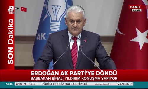 Binali Yıldırım- Erdoğan Kongrede Tek Aday Olarak Teklif Edilecek