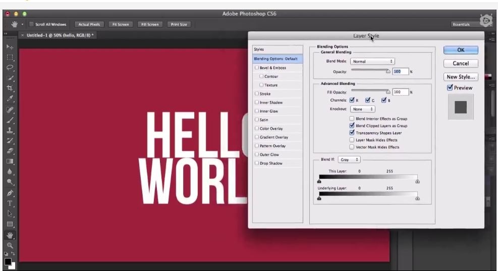 Adobe Photoshop CS6 Başlangıç Eğitimi Layer Styles