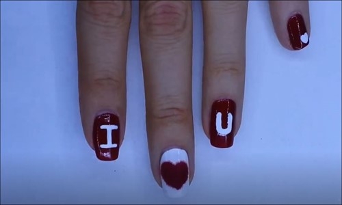  Valentine's Day Nail Art With Velvet ♥ - Sevgililer Günü Tırnak Süsleme 
