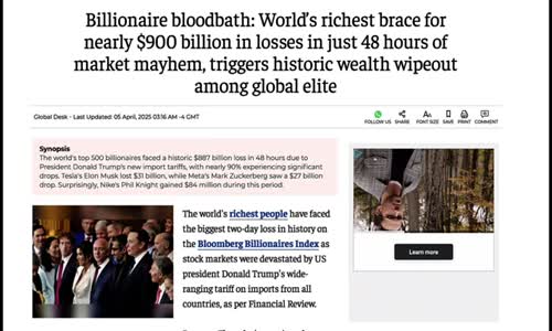 BILLIONAIRE BLOODBATH! MAGA CULT BELIEVES THAT TRUMPS TARIFFS ARE WIPING OUT THE GLOBAL ELITE!