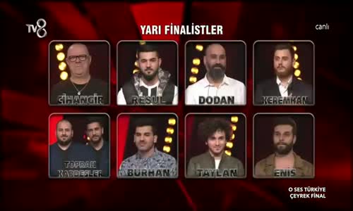 O Ses Türkiye 2017 Yarı Finale Kalan İsimler