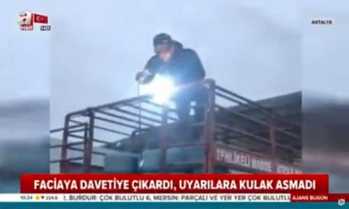 Tüp Yüklü Kamyonda Kaynak Yapan Sorumsuz İşçi