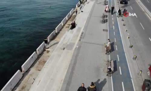 Kız Kulesi Sahilinde pes dedirten görüntü- Doldu taştı 