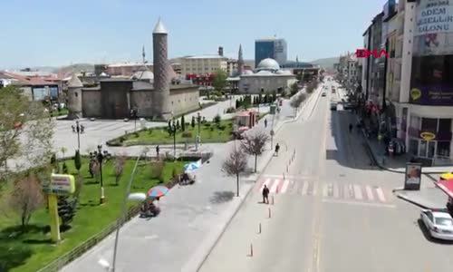 Erzurum'un cadde ve sokaklarında 'korona' sessizliği