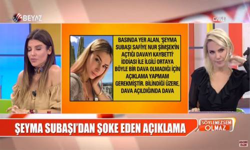 Şeyma Subaşı'dan Safiye Nur Şimşek'e Jet Cevap