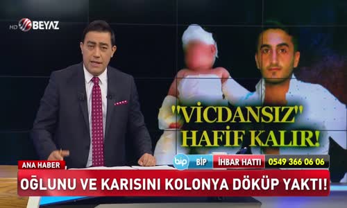 Oğlunu ve karısını kolonya döküp yaktı!