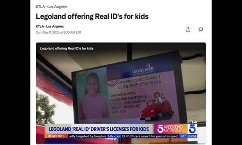 THIS IS HOW SICK YOUR GOVERNMENT IS! LEGOLAND NOW GROOMING CHILDREN INTO REAL ID FOR KIDS PROGRAM!