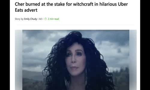 TRUTH IN PLAIN SIGHT! SELF ADMITTED WITCH CHER BURNED AT THE STAKE IN NEW SUPERBOWL COMMERCIAL!