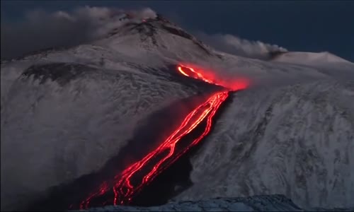 Etna Yanardağı Patlama Anı