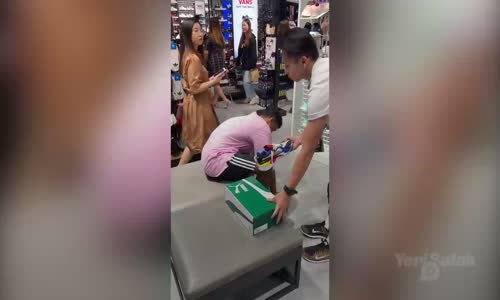 Ayakkabıyı 'Koşarak' Deneme Numarasıyla Satıcının Aklını Aldı