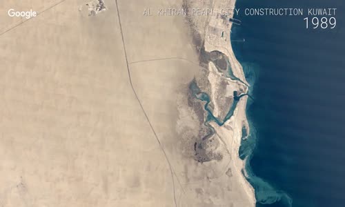 Google Earth Al Khiran Pearl City ,Kuveyt 33 yıl içinde nasıl değiştiğini gösterdi
