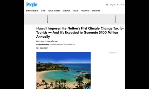 THE PLAN TO ENSLAVE ALL OF HUMANITY IS HERE! HAWAII ISSUES A CARBON FOOTPRINT TAX FOR ALL TOURISTS!