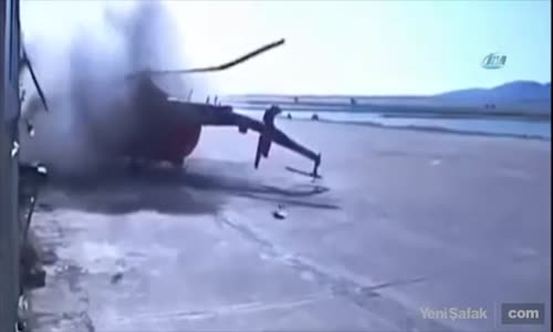 Helikopter Tesise Böyle Çarptı