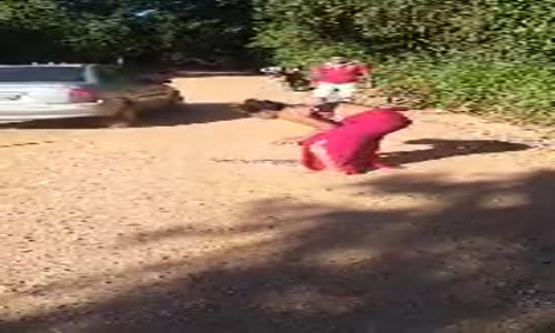 Yoldaki Yılanı Elle Yakalayan Kadın