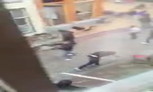 Hollanda'da Bisiklet Fırlatmalı Sokak Kavgası 