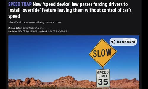 ITS ALL ABOUT CONTROL! NEW LAW FORCES DRIVERS TO INSTALL SPEED LIMIT TECH CONTROL FEATURE IN CAR!