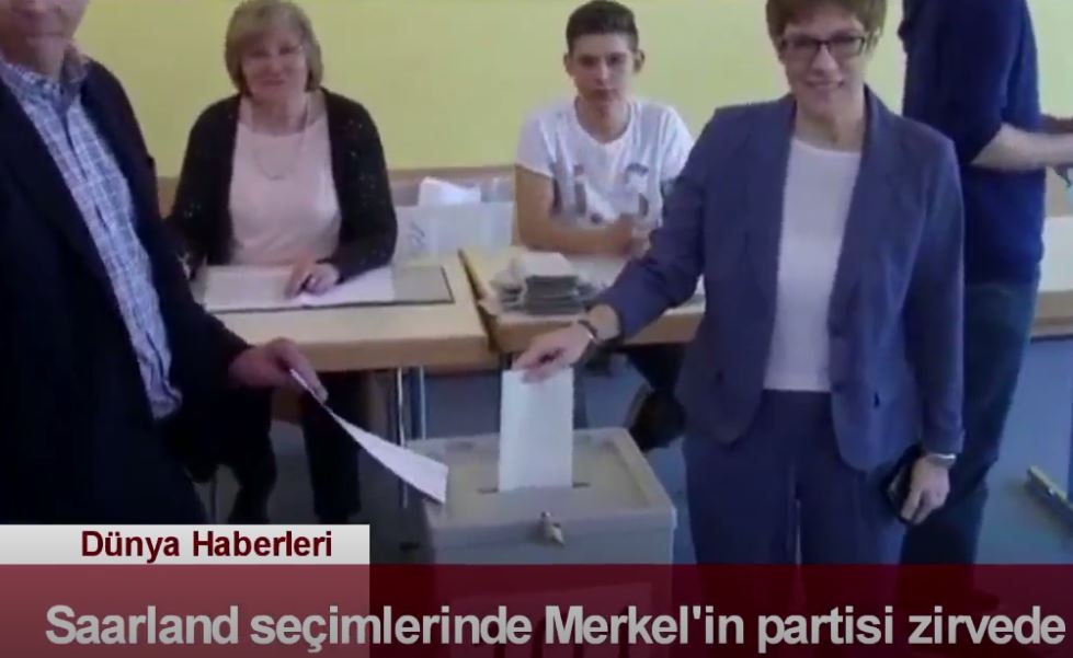 DÜNYA HABERLERİ: Saarland Seçimlerinde Merkel'in Partisi Zirvede