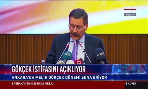 Melih Gökçek, Belediye Başkanlığı Görevinden İstifa Etti 