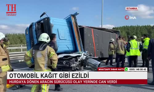 OTOMOBİL KAĞIT GİBİ EZİLDİ