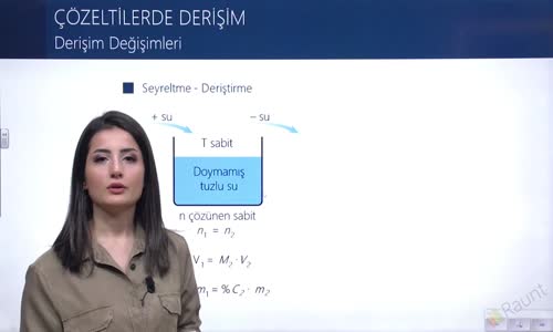 EBA KİMYA LİSE -  ÇÖZELTİLER VE ÇÖZELTİLERDE DERİŞİM - DERİŞİM DEĞİŞİMLER