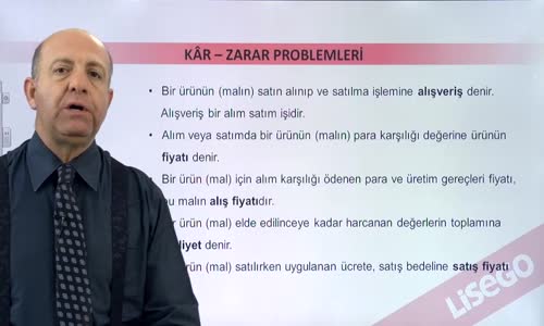 EBA MATEMATİK LİSE 4 KAR ZARAR PROBLEMLERİ