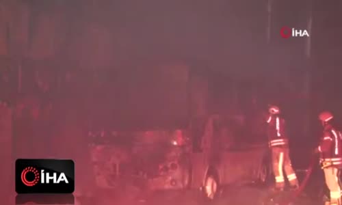 Kağıthane’de midibüsün kundaklandığı iddiası 