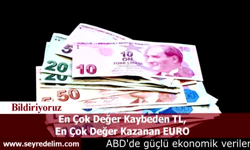 En Çok Değer Kaybeden TL, En Çok Değer Kazanan EURO