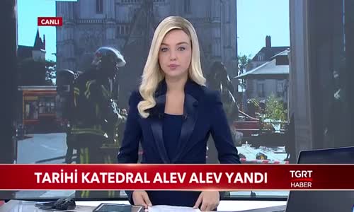 Fransa'da Tarihi Nantes Katedrali Alev Alev Yandı