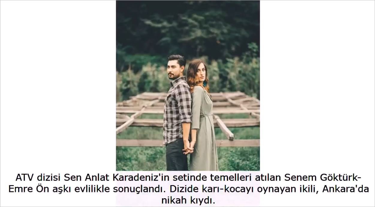 Aşkları Sen Anlat Karadeniz Setinde Başlamıştı - Senem Göktürk Ve Emre On Evlendiler