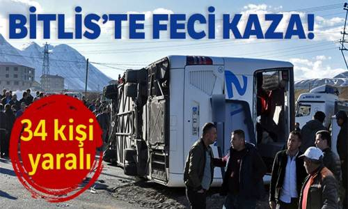 Bitlis'te Yolcu Otobüsü ile Tır Çarpıştı 34 Yaralı